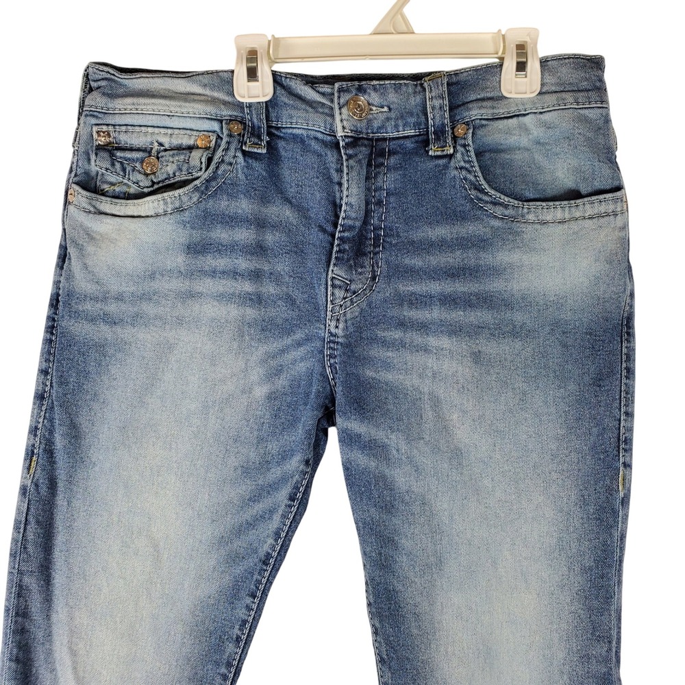 True Religion Rocco Relaxed Skinny Jeans Mens 34 Blue Medium Wash Denim